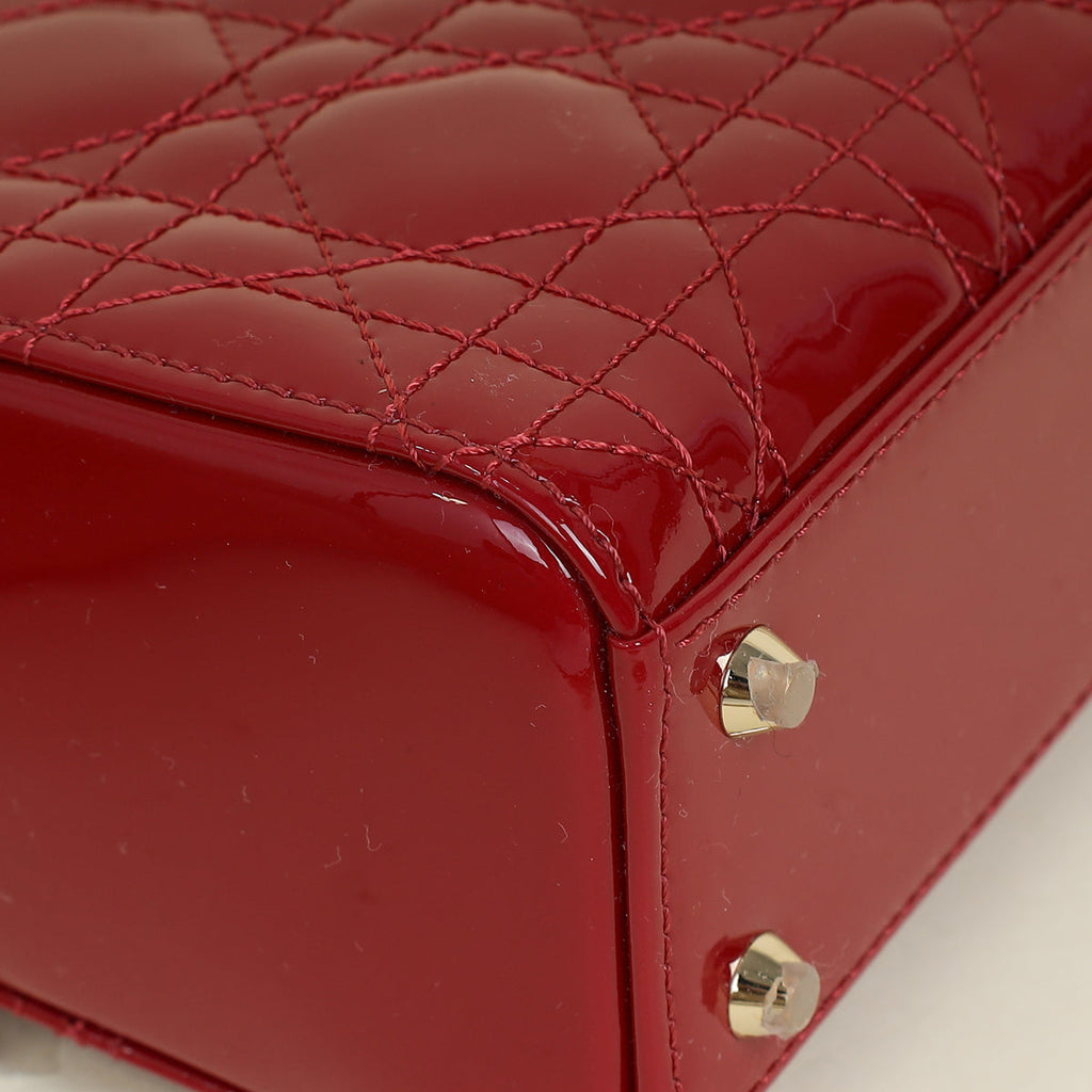 Christian Dior Cherry Red Lady Dior Mini Chain Bag