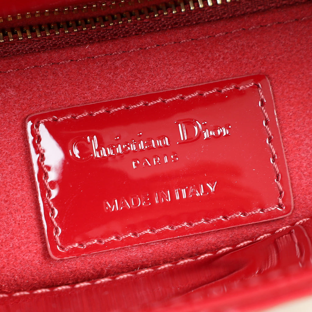 Christian Dior Red Lady Dior Mini Chain Bag