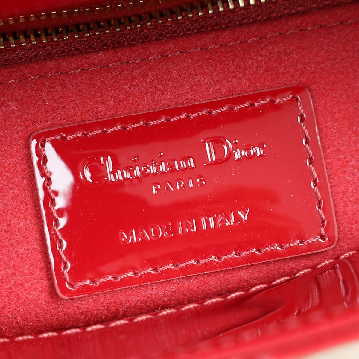Christian Dior Red Lady Dior Mini Chain Bag