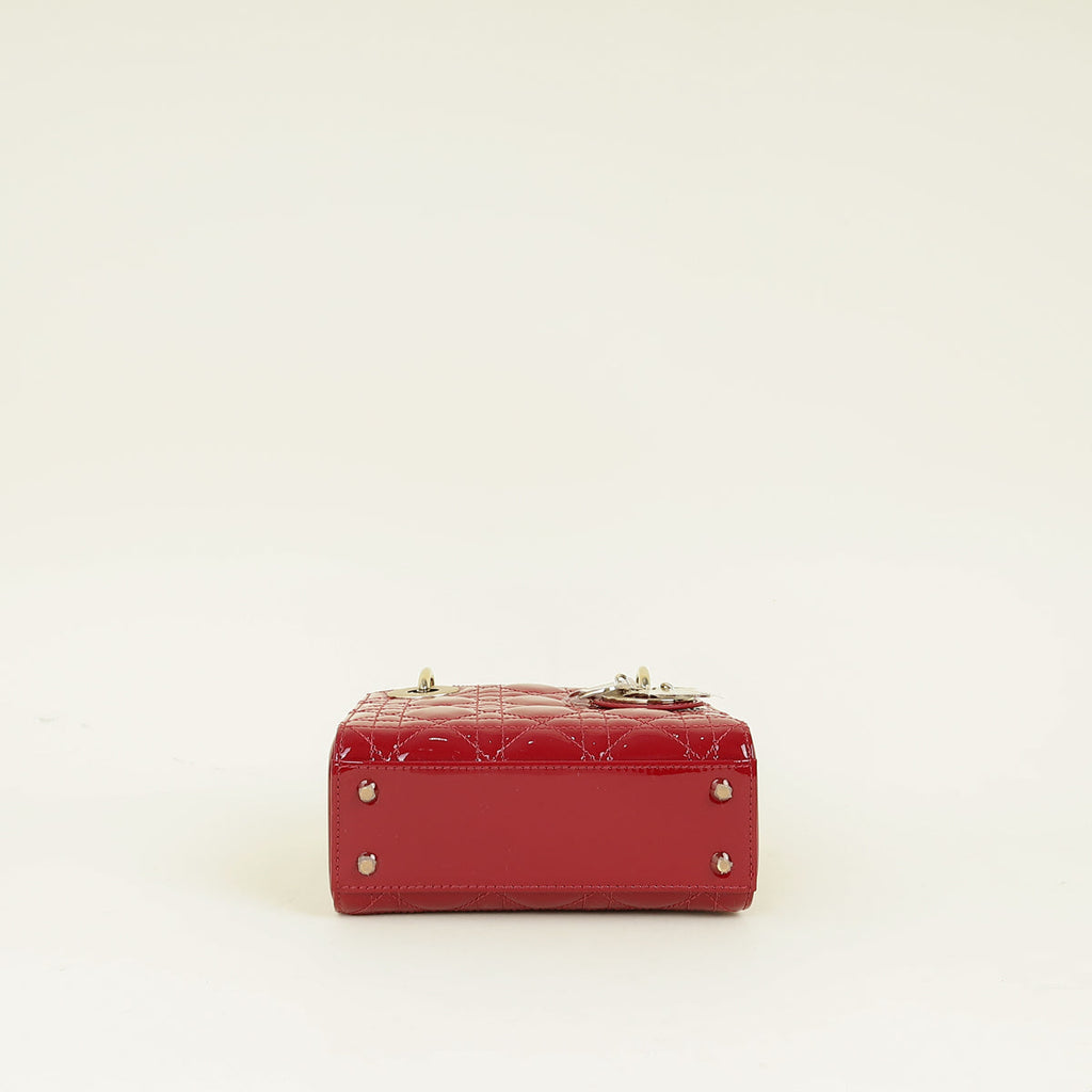 Christian Dior Red Lady Dior Mini Chain Bag