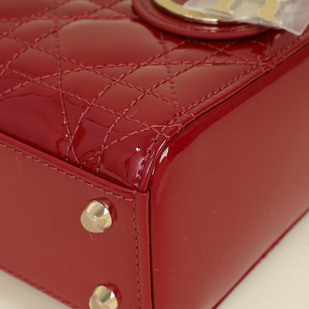 Christian Dior Red Lady Dior Mini Chain Bag
