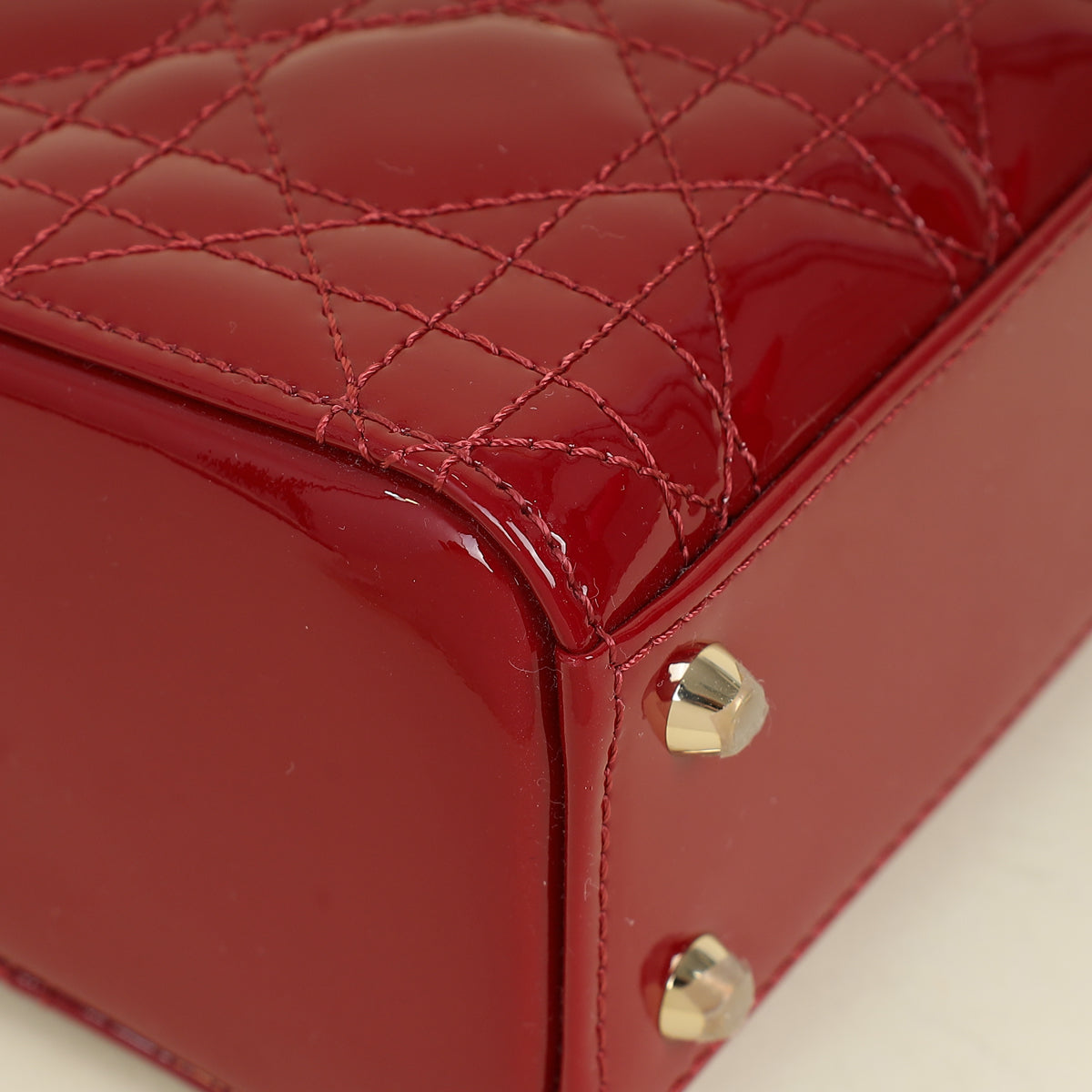Christian Dior Red Lady Dior Mini Chain Bag