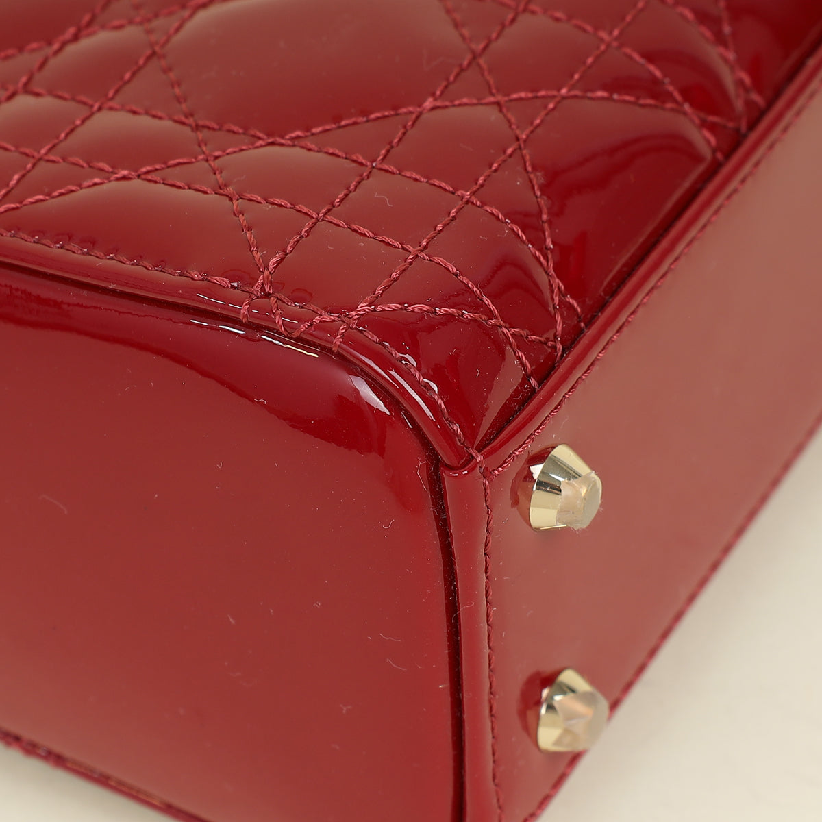 Christian Dior Red Lady Dior Mini Chain Bag
