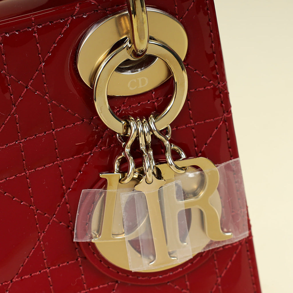 Christian Dior Red Lady Dior Mini Chain Bag