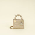 Christian Dior Beige Lady Dior Mini Chain Bag