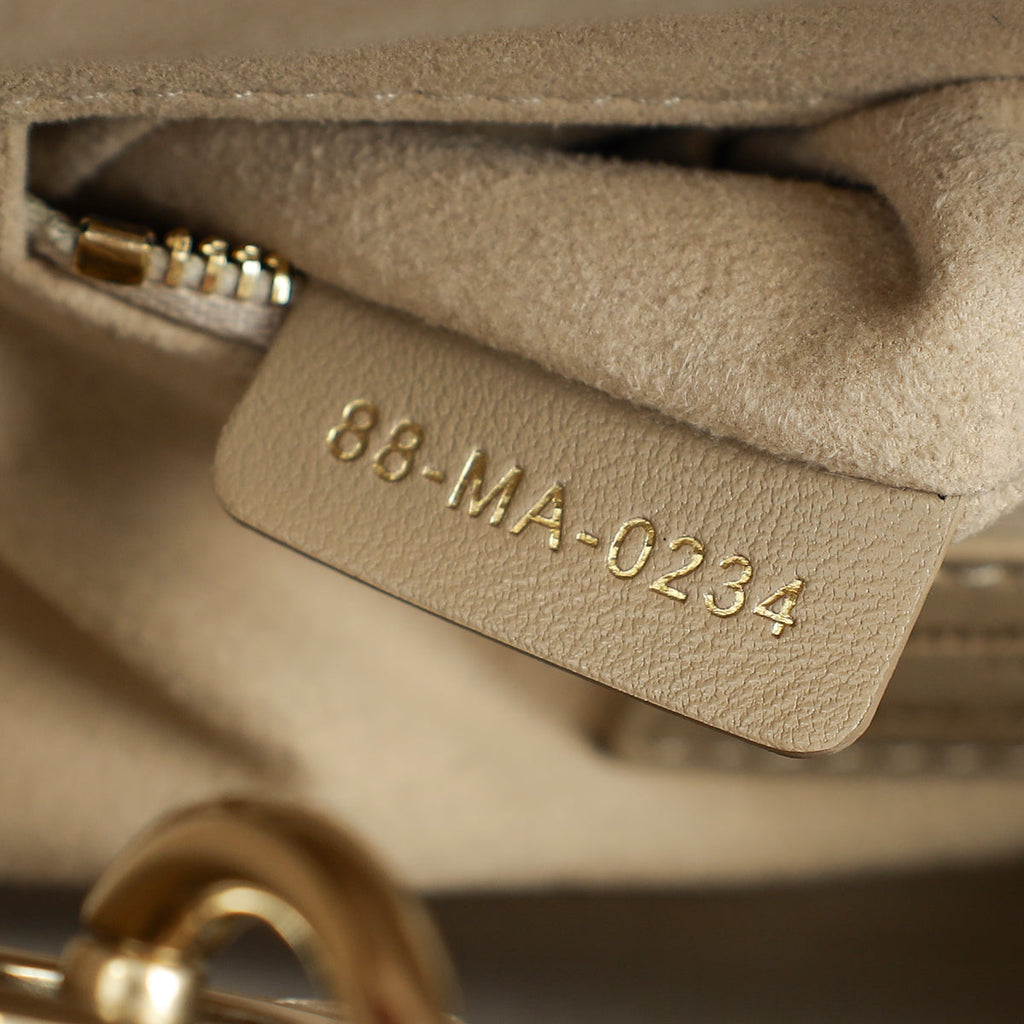 Christian Dior Beige Lady Dior Mini Chain Bag