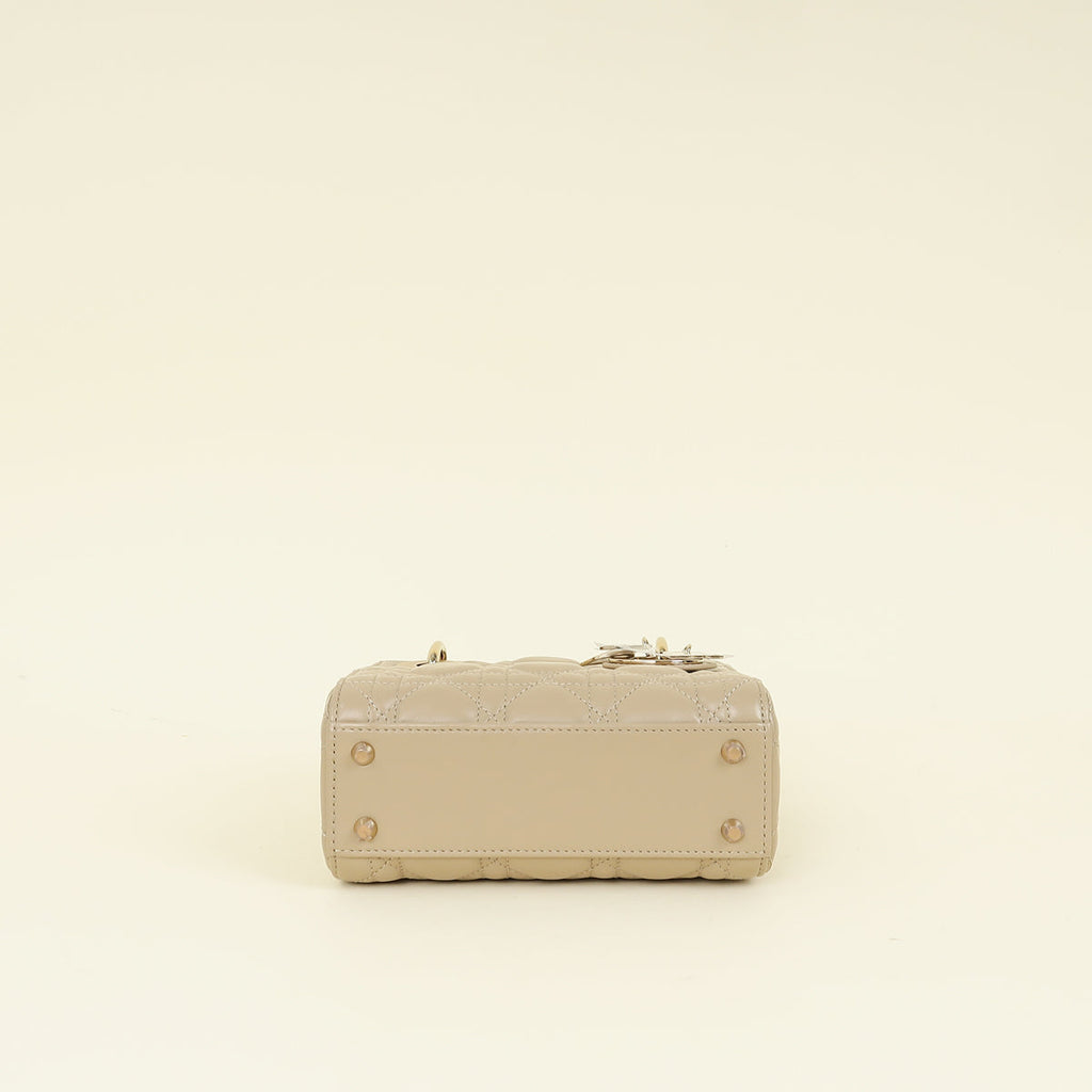 Christian Dior Beige Lady Dior Mini Chain Bag
