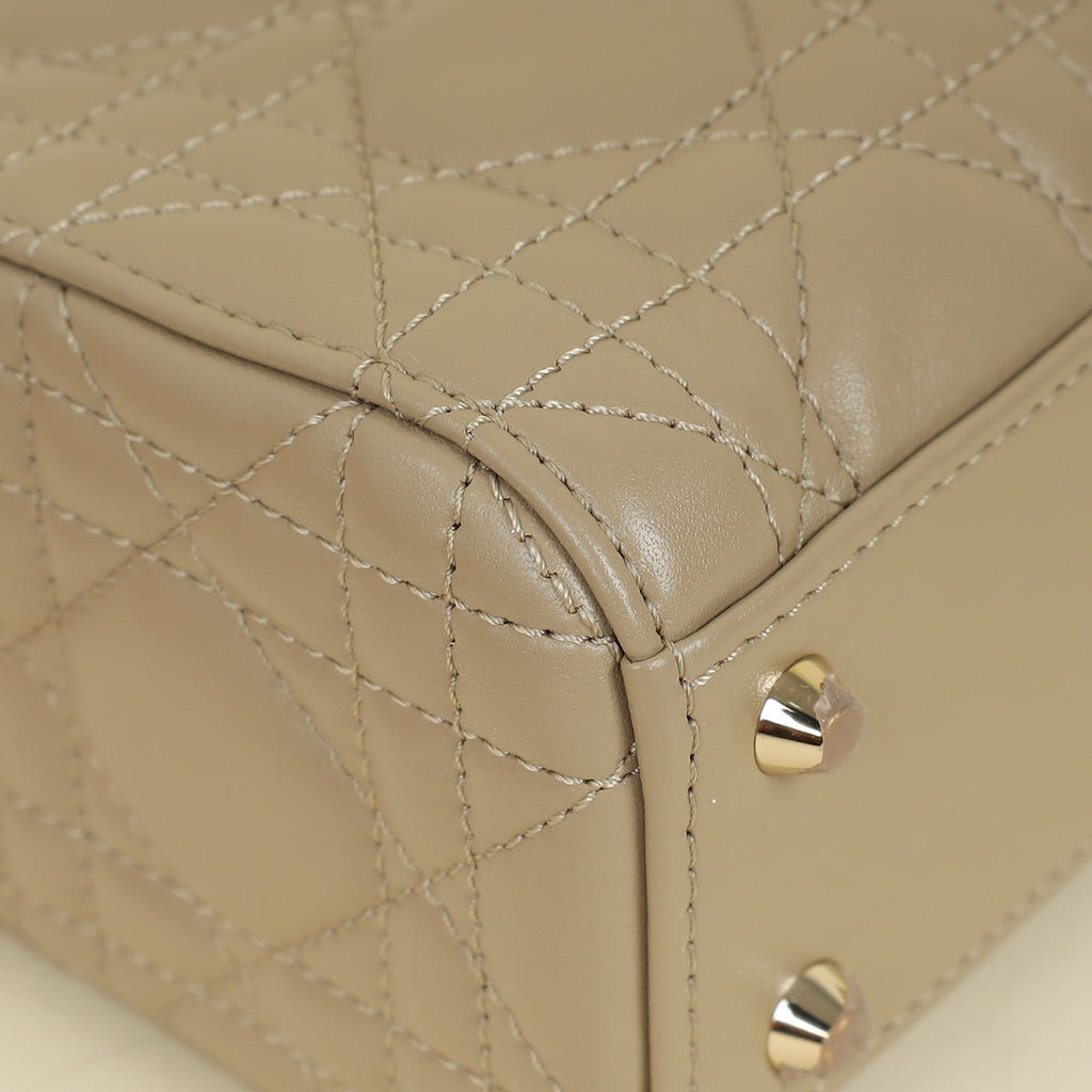 Christian Dior Beige Lady Dior Mini Chain Bag