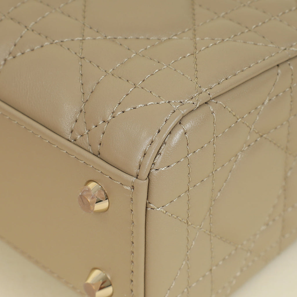 Christian Dior Beige Lady Dior Mini Chain Bag