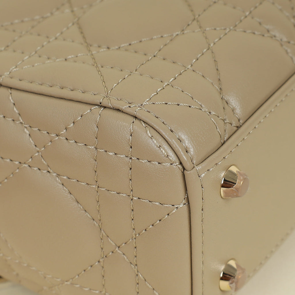 Christian Dior Beige Lady Dior Mini Chain Bag
