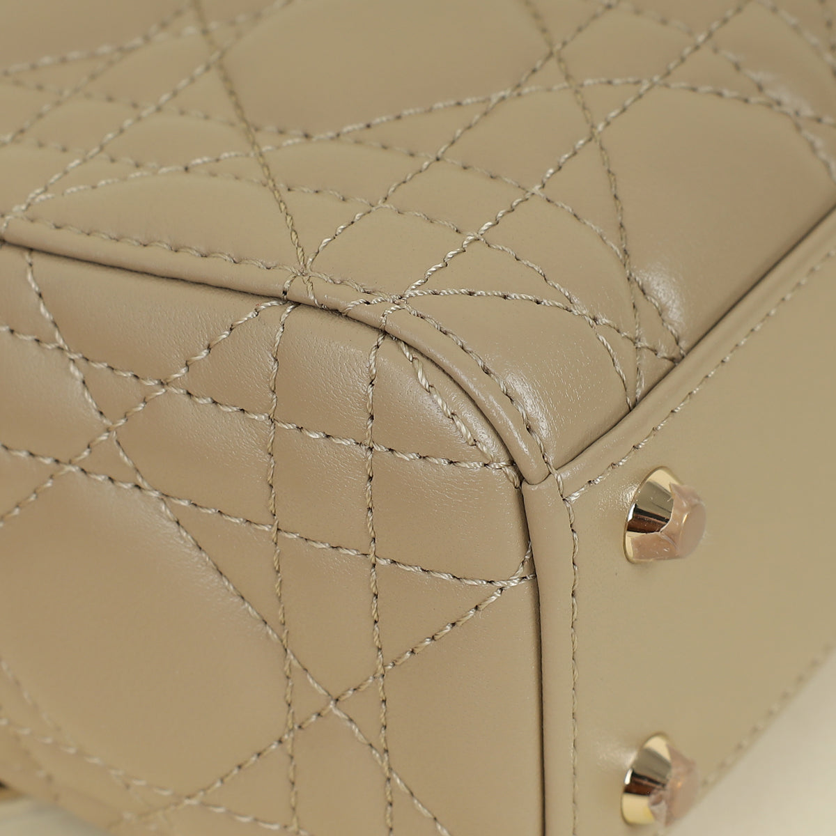 Christian Dior Beige Lady Dior Mini Chain Bag