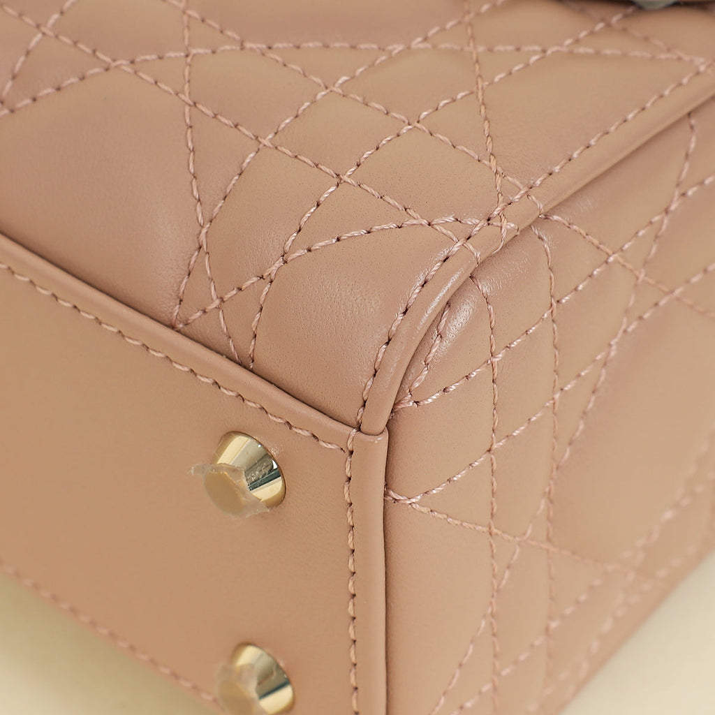Christian Dior Pink Nude Lady Dior Mini Chain Bag