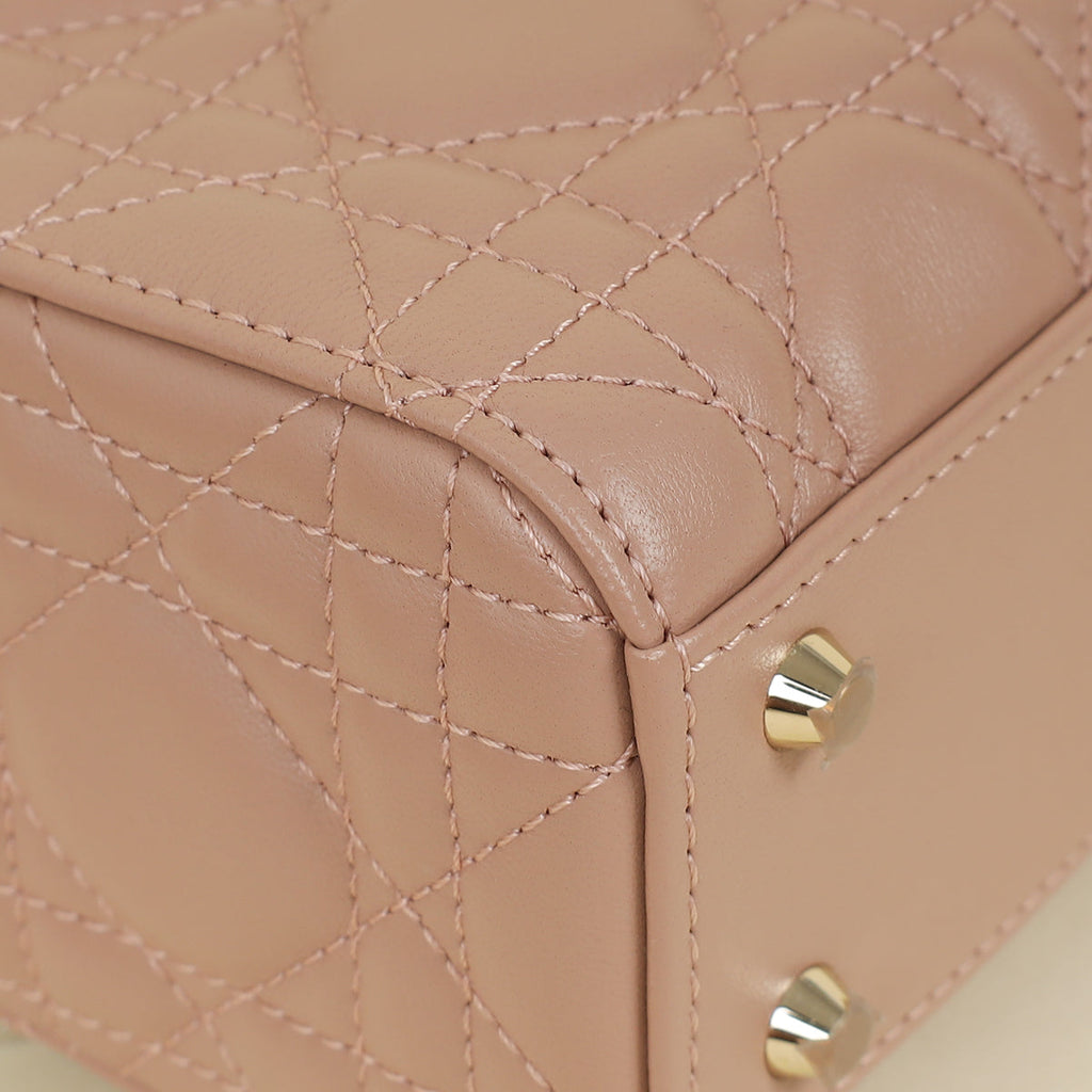 Christian Dior Pink Nude Lady Dior Mini Chain Bag