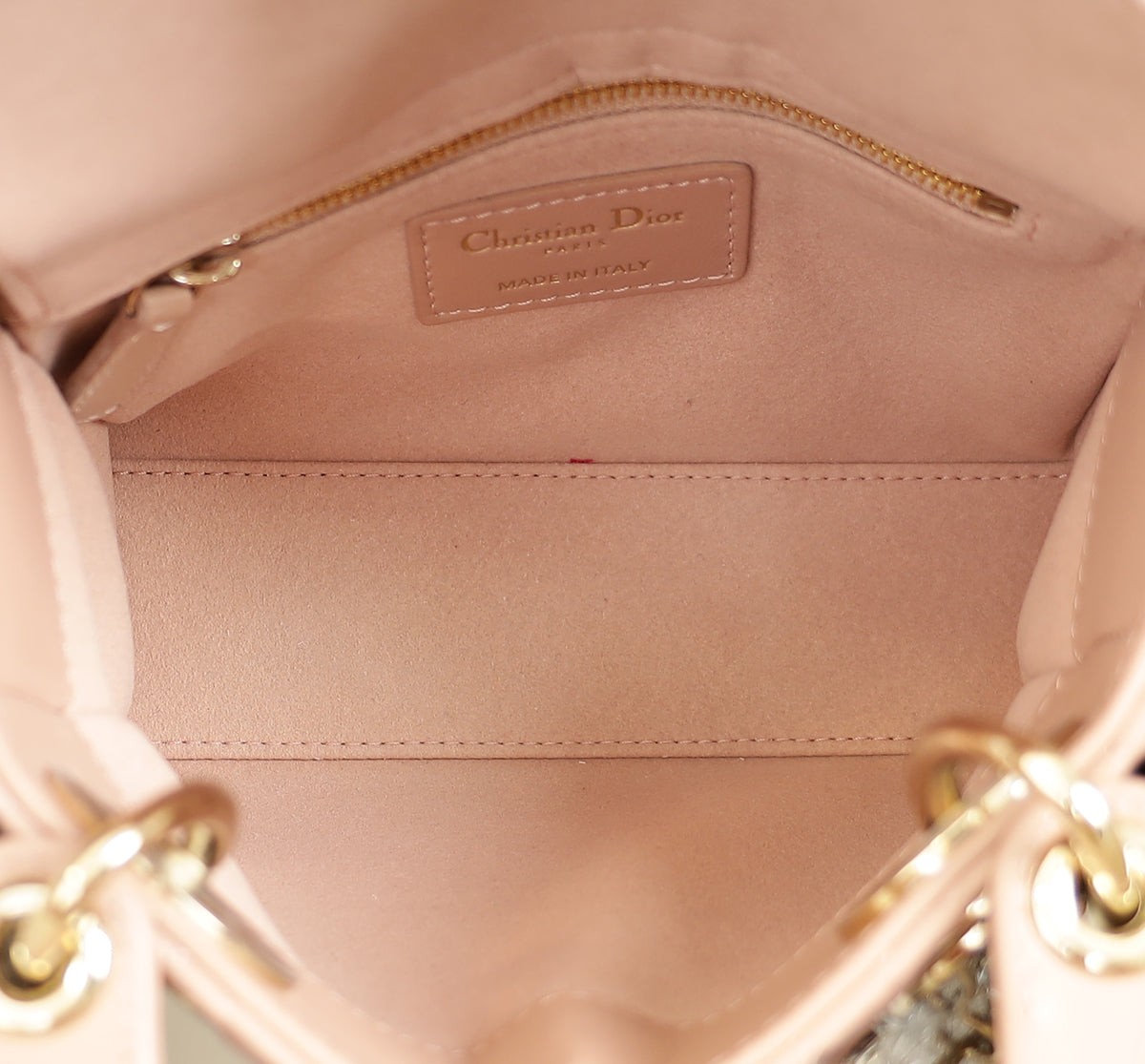 Christian Dior Pink Nude Lady Dior Mini Chain Bag