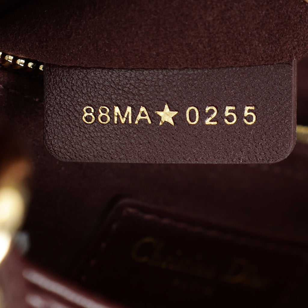 Christian Dior Plum Lady Dior Mini Chain Bag