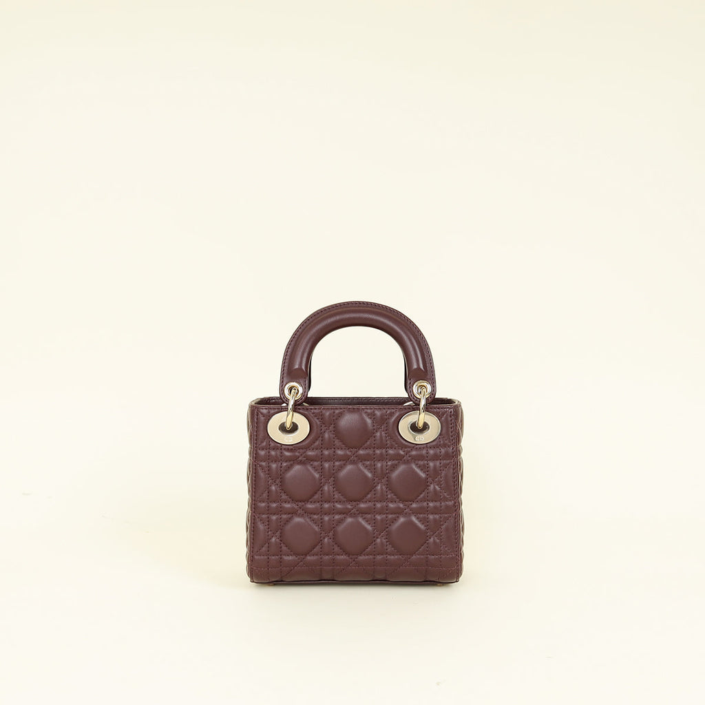 Christian Dior Plum Lady Dior Mini Chain Bag