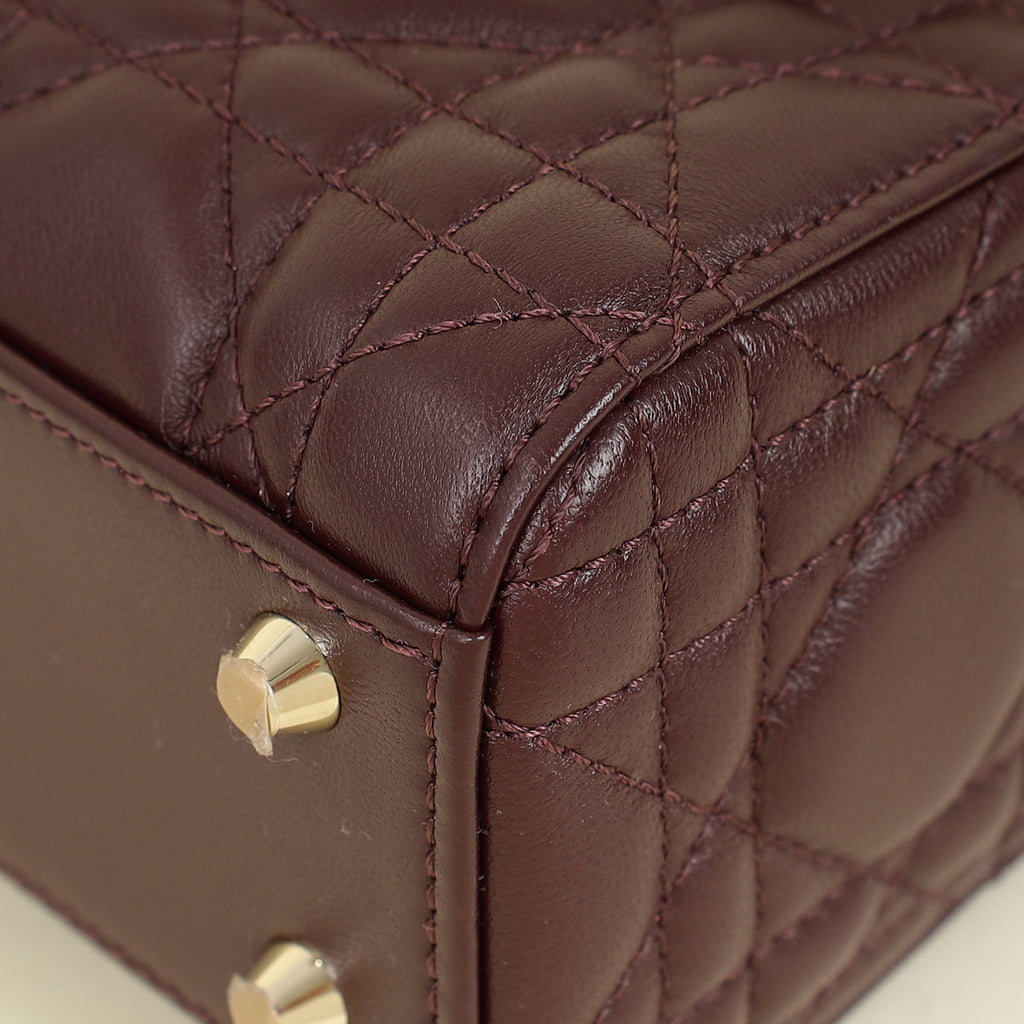 Christian Dior Plum Lady Dior Mini Chain Bag