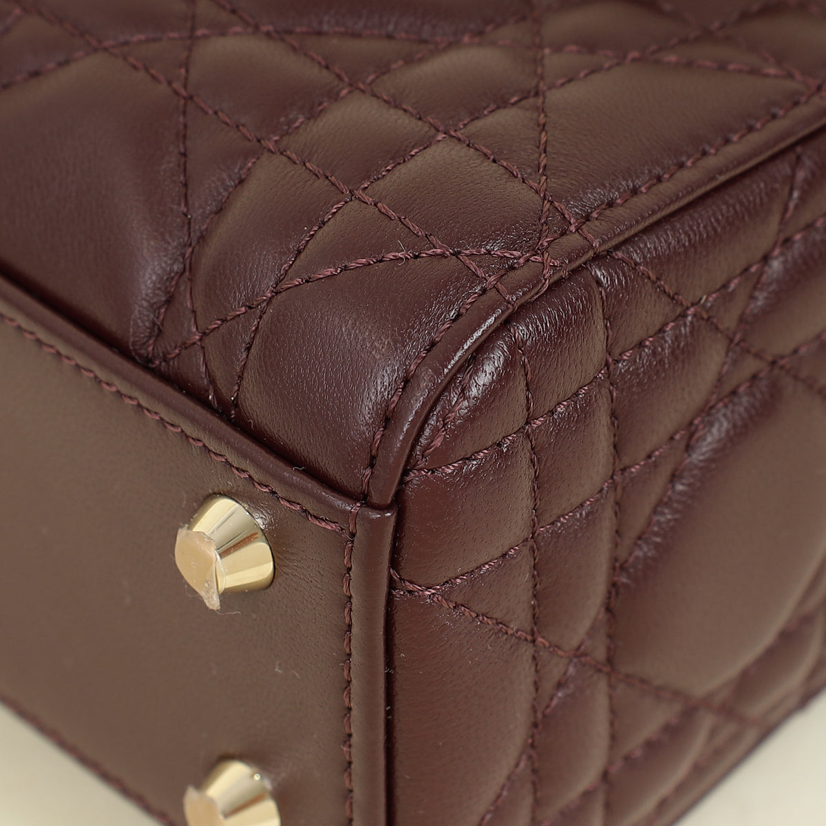 Christian Dior Plum Lady Dior Mini Chain Bag