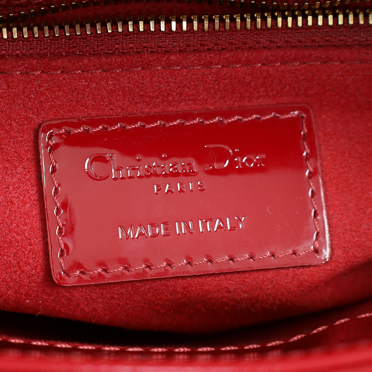 Christian Dior Cherry Red Lady Dior Mini Chain Bag