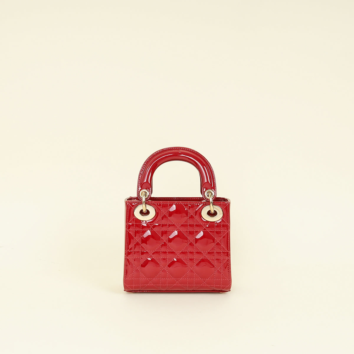 Christian Dior Cherry Red Lady Dior Mini Chain Bag