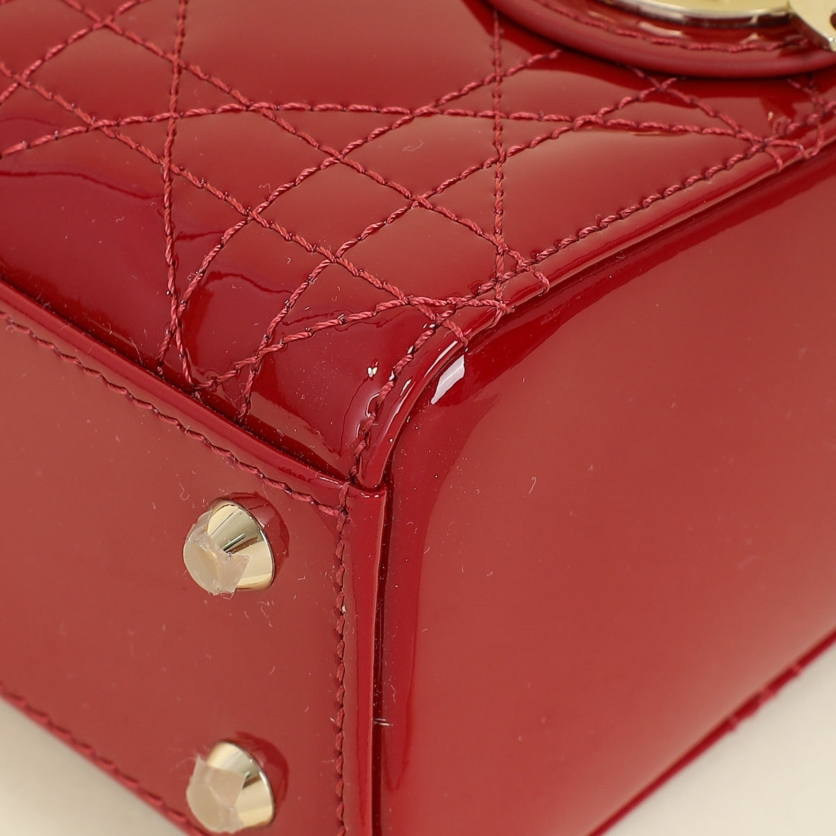 Christian Dior Cherry Red Lady Dior Mini Chain Bag