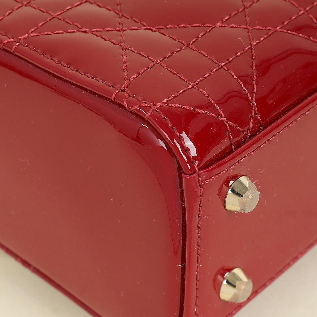 Christian Dior Cherry Red Lady Dior Mini Chain Bag