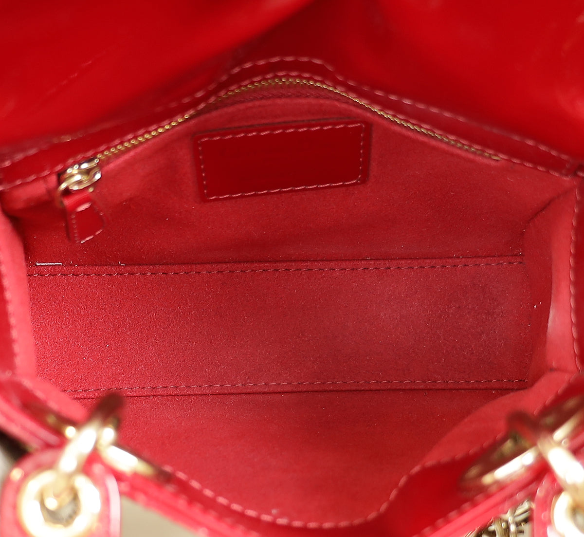 Christian Dior Cherry Red Lady Dior Mini Chain Bag