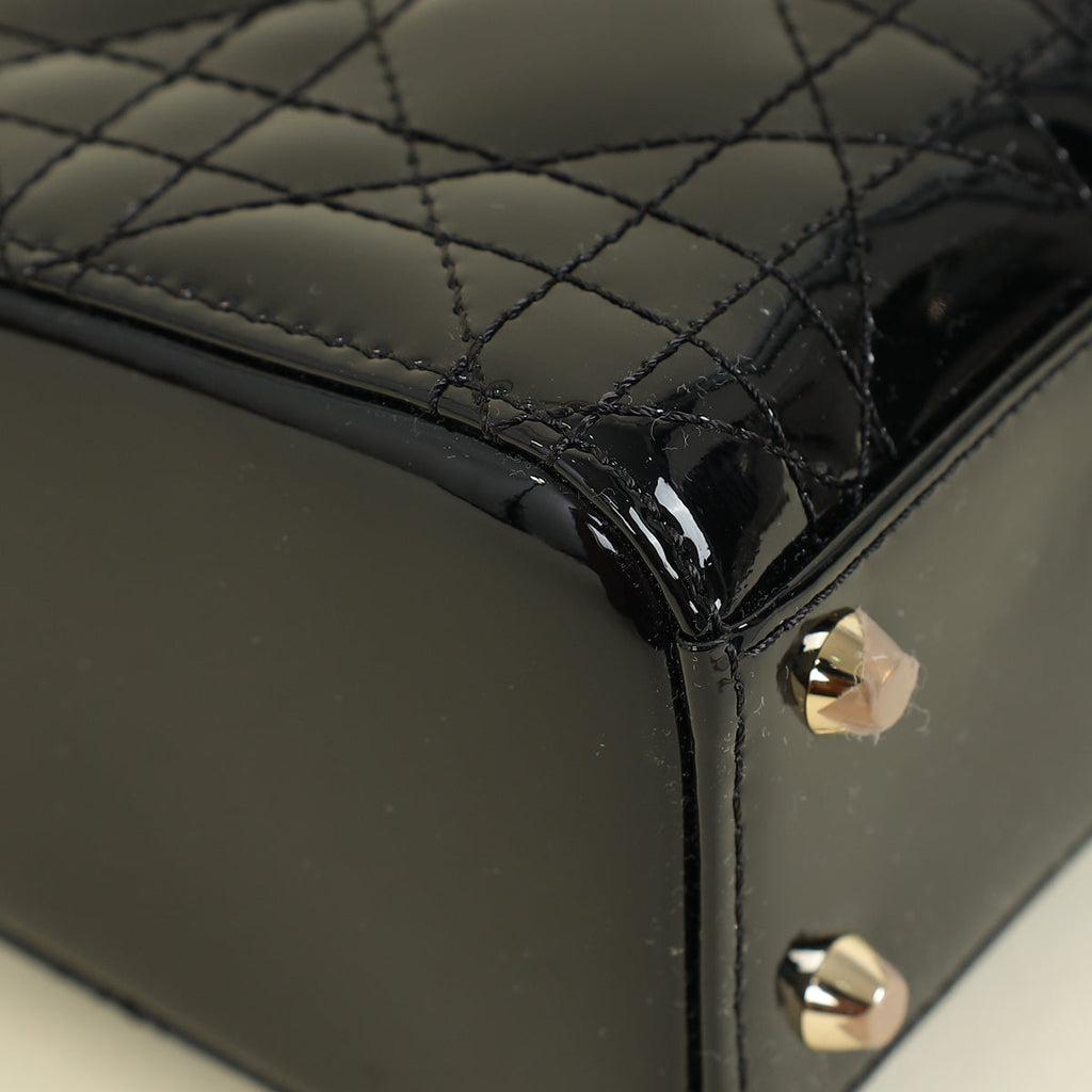 Christian Dior Black Lady Dior Mini Chain Bag