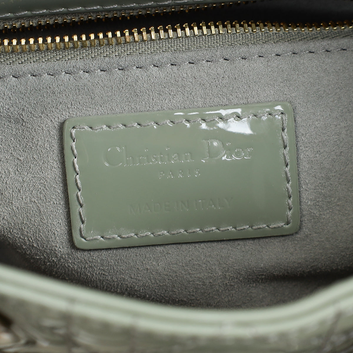 Christian Dior Grey Lady Dior Mini Chain Bag
