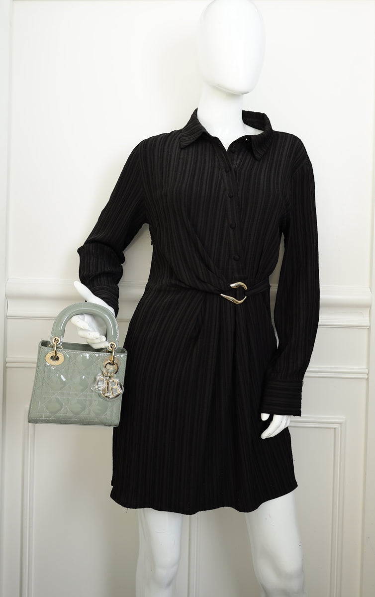 Christian Dior Grey Lady Dior Mini Chain Bag