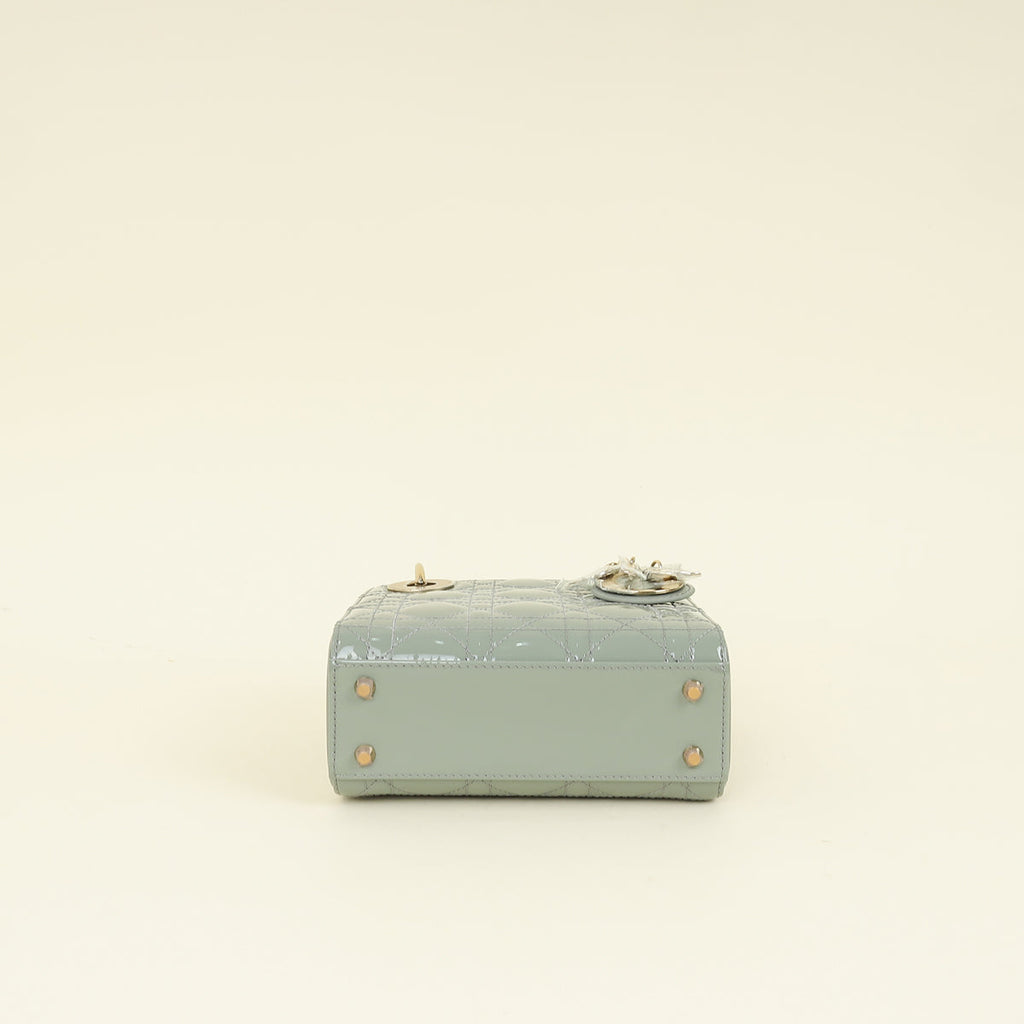 Christian Dior Grey Lady Dior Mini Chain Bag