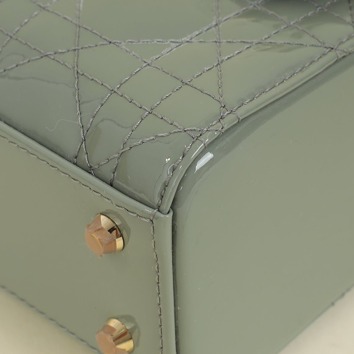 Christian Dior Grey Lady Dior Mini Chain Bag