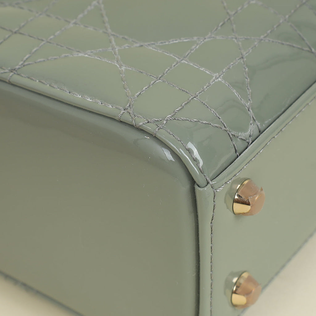 Christian Dior Grey Lady Dior Mini Chain Bag