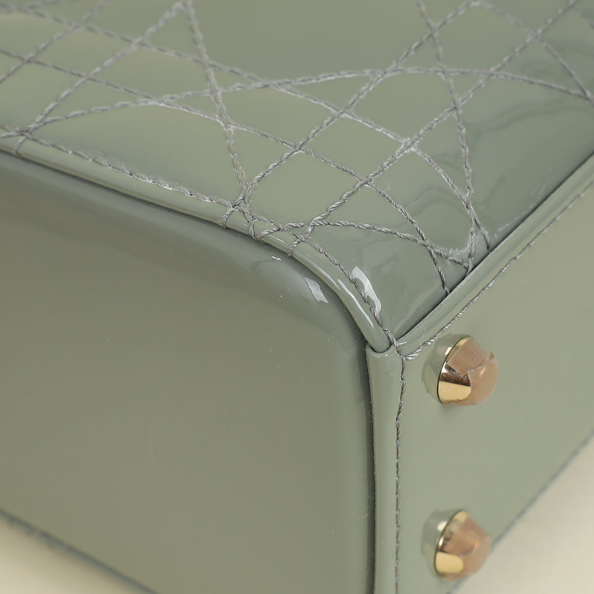 Christian Dior Grey Lady Dior Mini Chain Bag