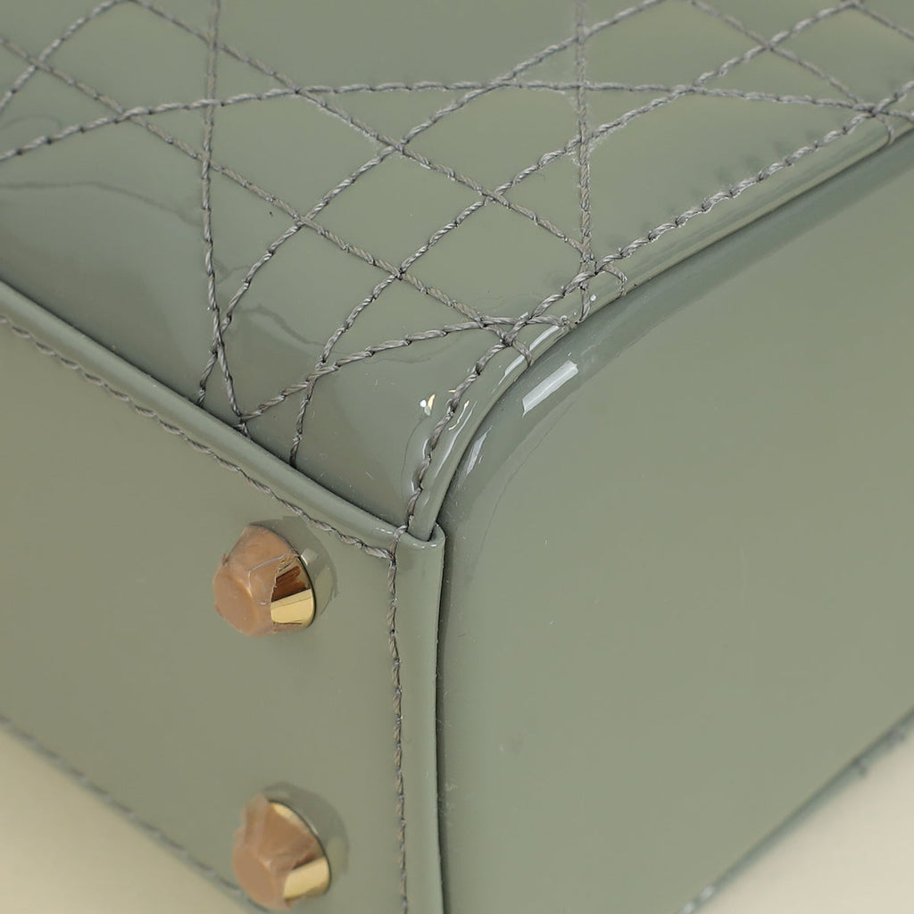 Christian Dior Grey Lady Dior Mini Chain Bag