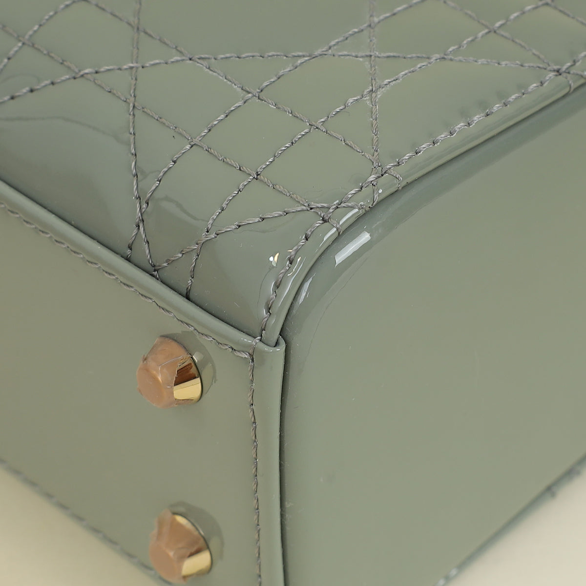 Christian Dior Grey Lady Dior Mini Chain Bag