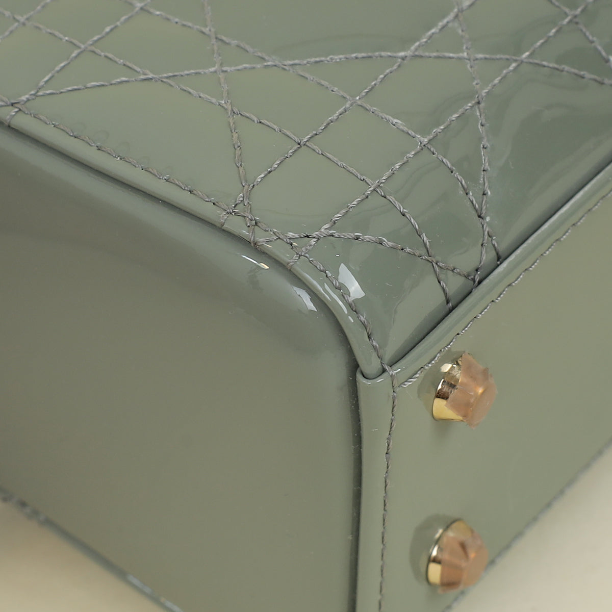 Christian Dior Grey Lady Dior Mini Chain Bag