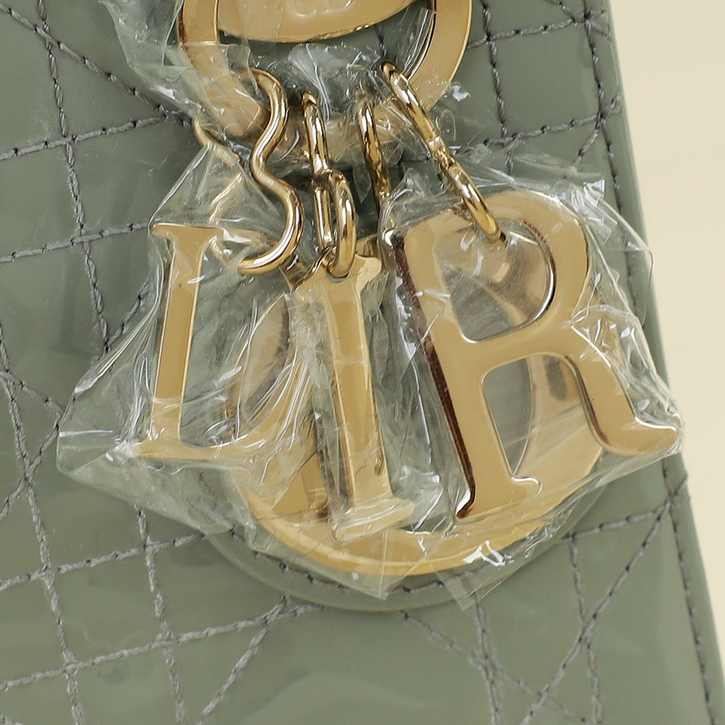 Christian Dior Grey Lady Dior Mini Chain Bag