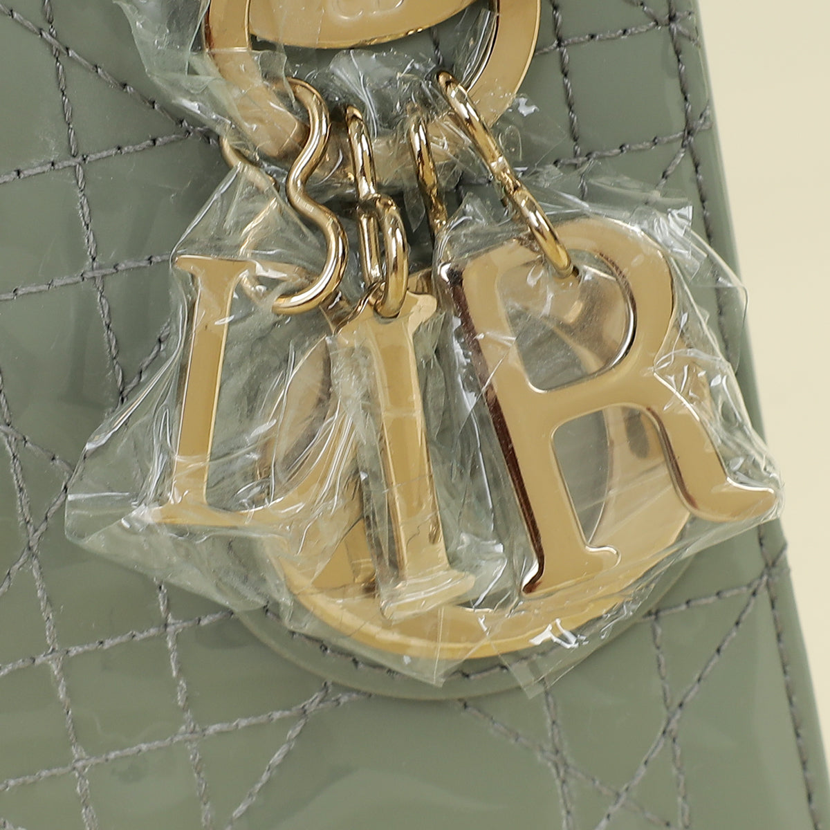 Christian Dior Grey Lady Dior Mini Chain Bag
