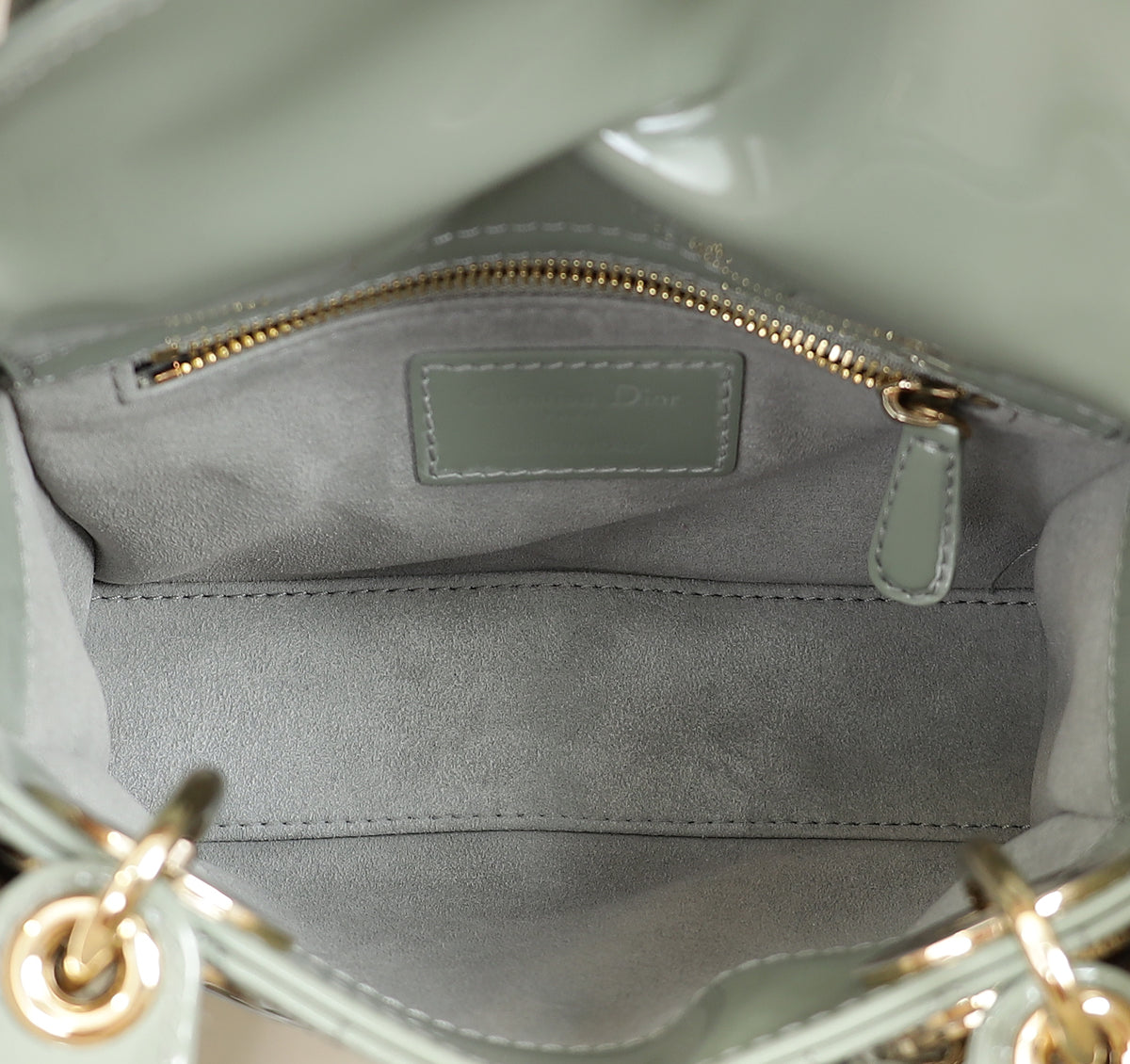 Christian Dior Grey Lady Dior Mini Chain Bag