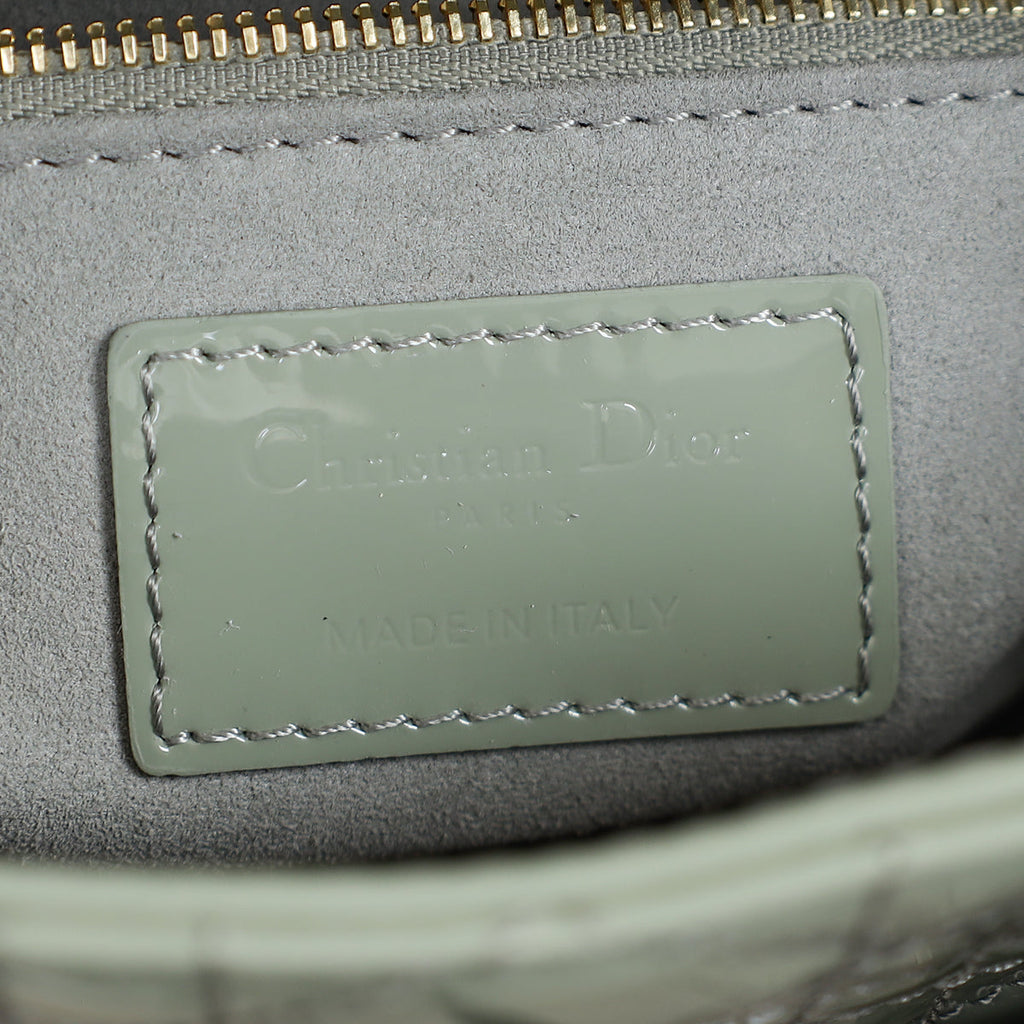 Christian Dior Grey Lady Dior Mini Chain Bag