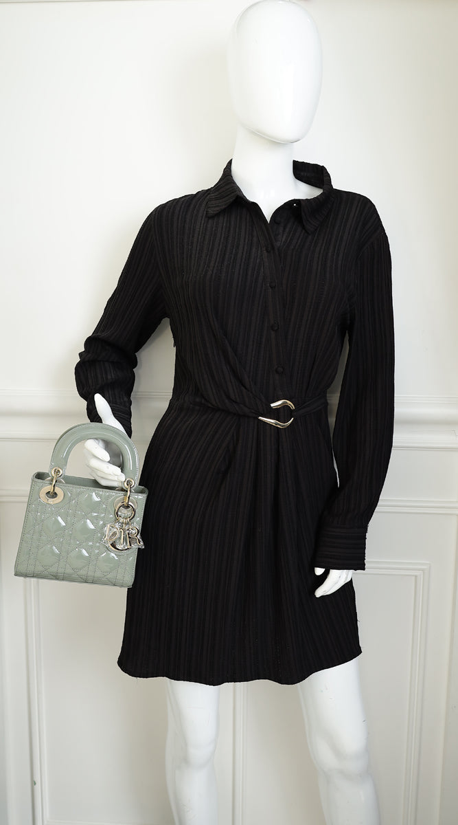 Christian Dior Grey Lady Dior Mini Chain Bag