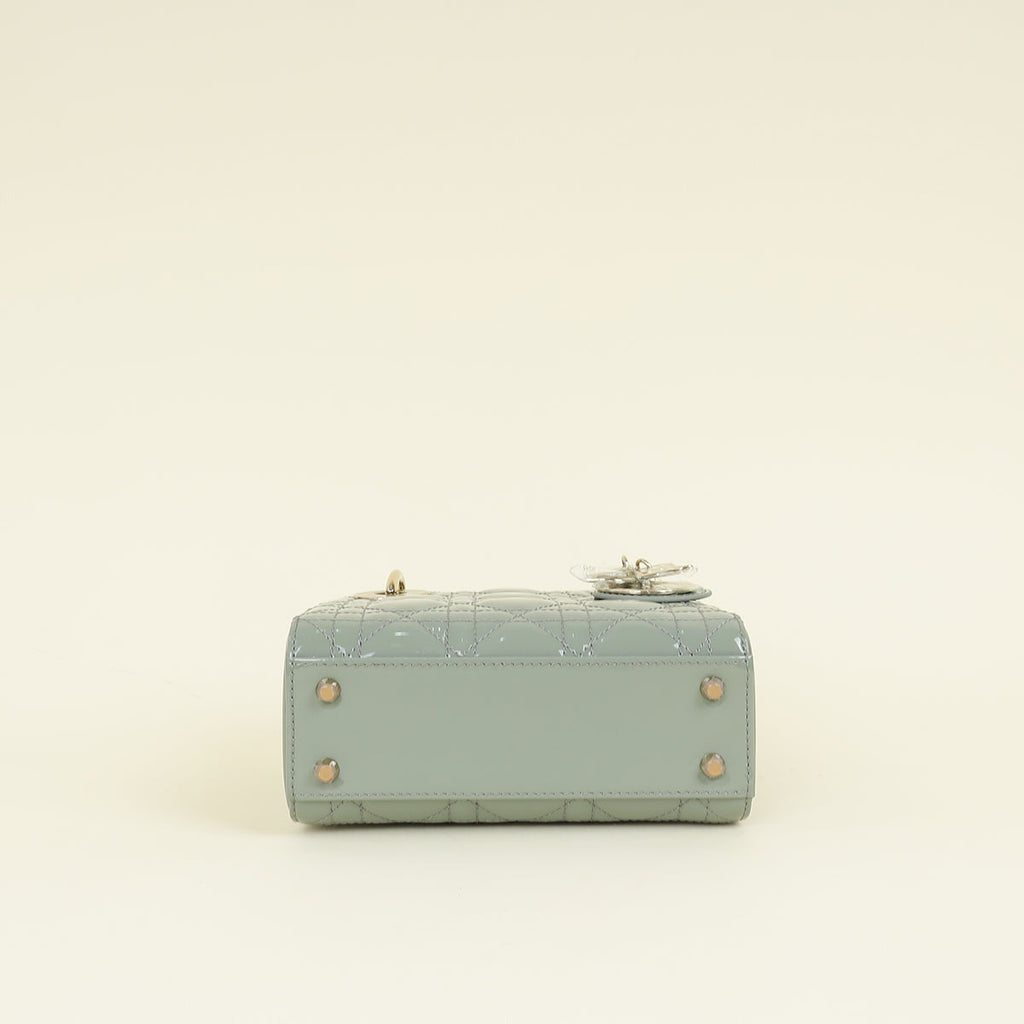 Christian Dior Grey Lady Dior Mini Chain Bag