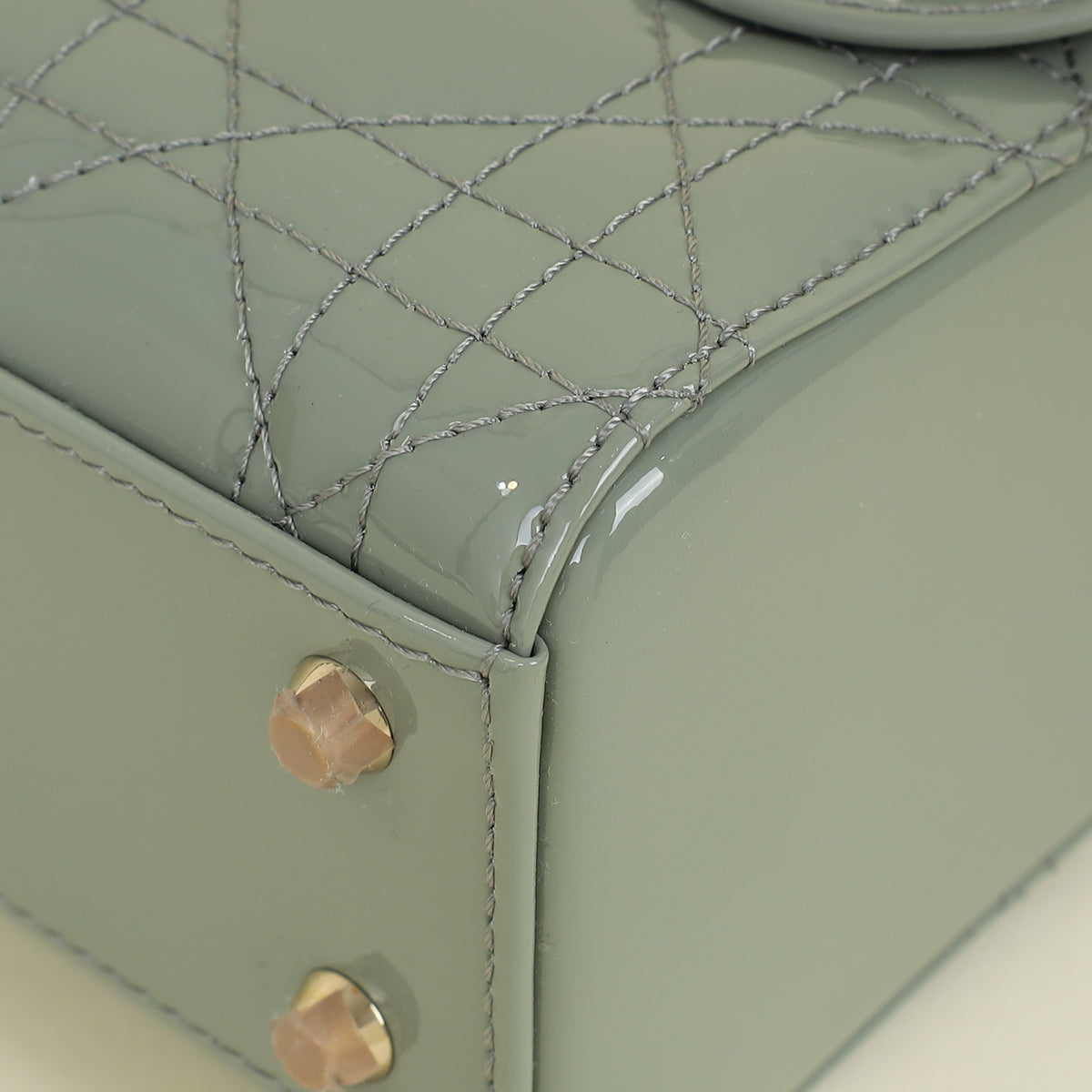 Christian Dior Grey Lady Dior Mini Chain Bag