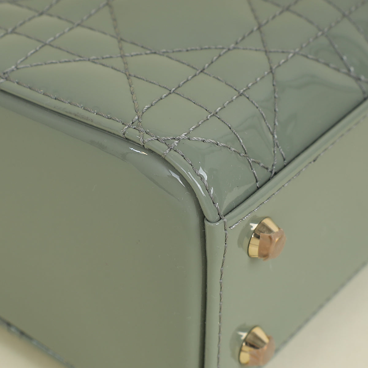 Christian Dior Grey Lady Dior Mini Chain Bag