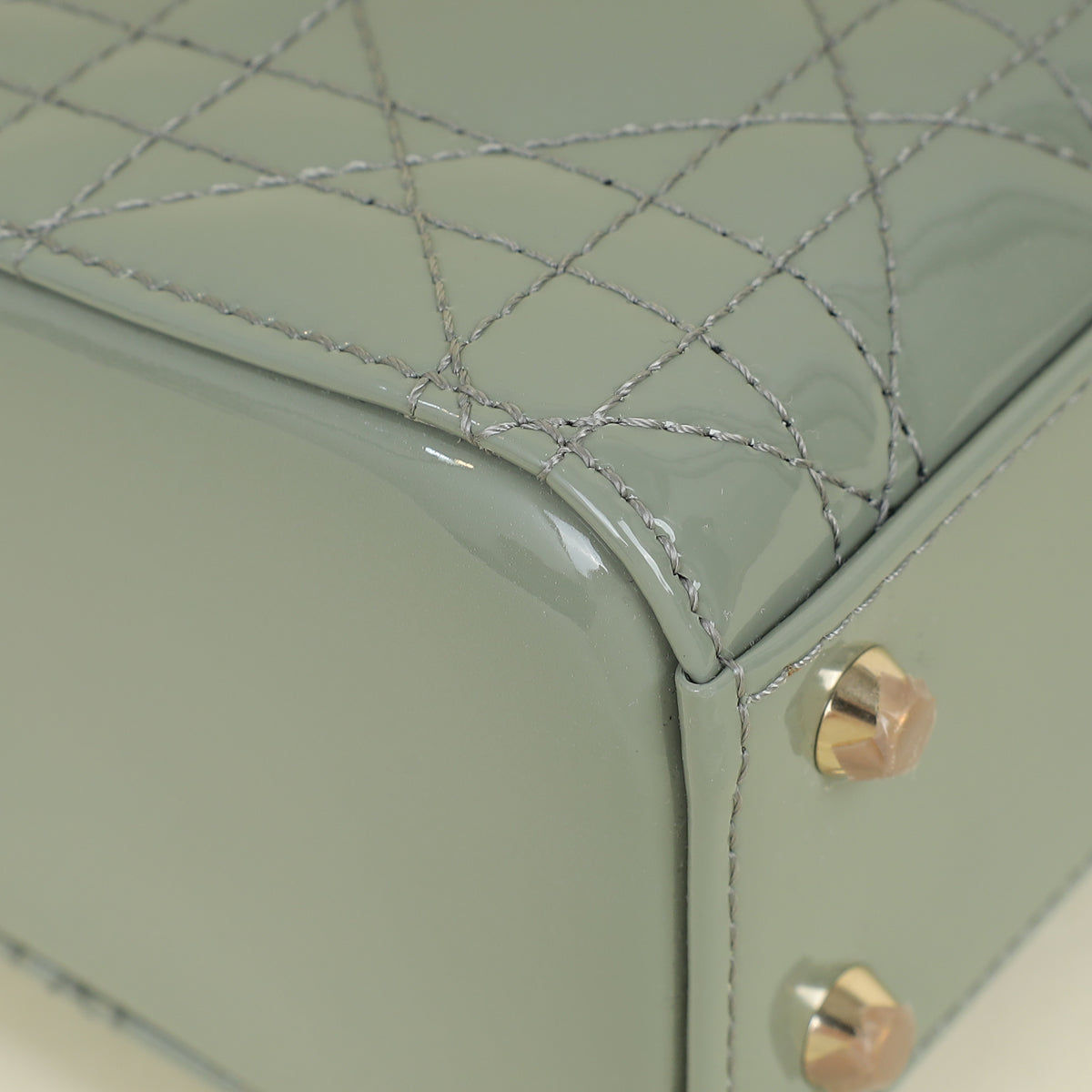 Christian Dior Grey Lady Dior Mini Chain Bag
