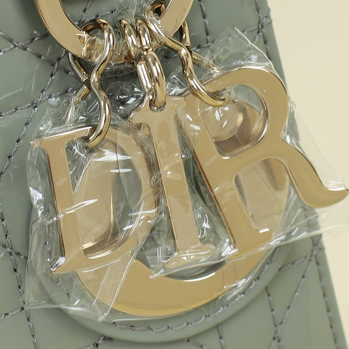 Christian Dior Grey Lady Dior Mini Chain Bag