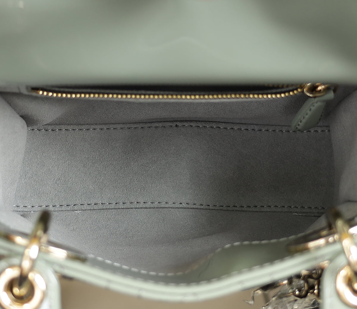 Christian Dior Grey Lady Dior Mini Chain Bag