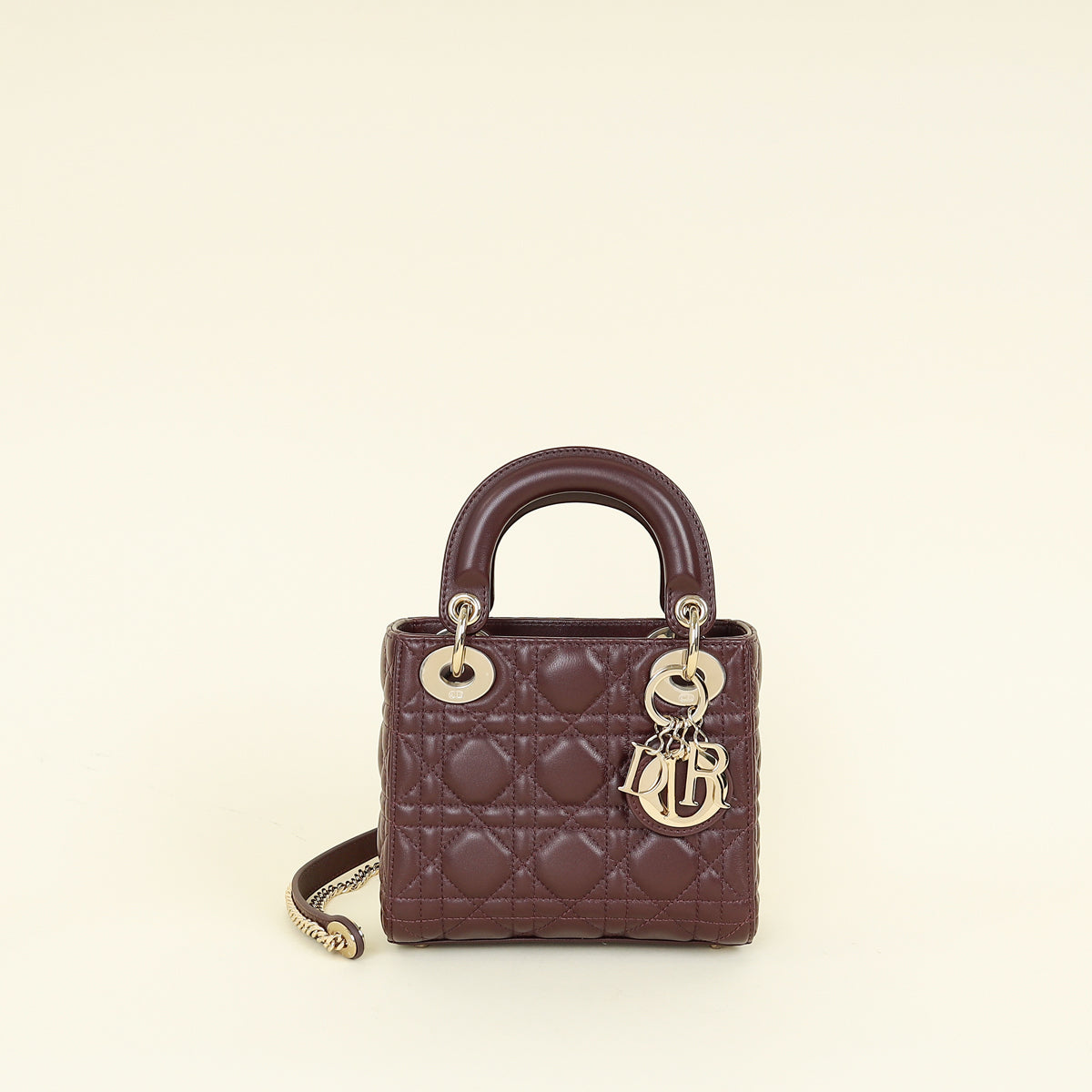 Christian Dior Plum Lady Dior Mini Chain Bag