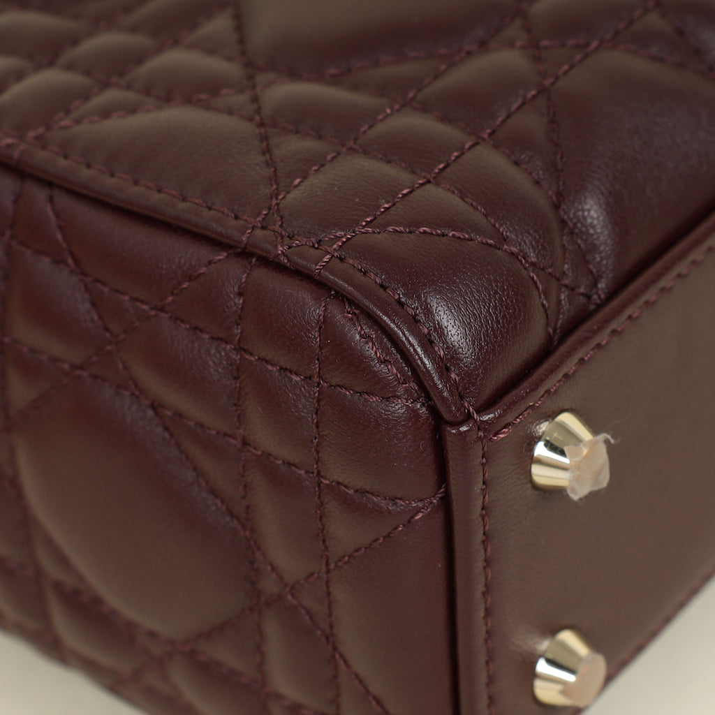 Christian Dior Plum Lady Dior Mini Chain Bag